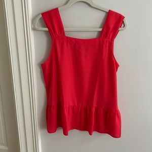 Loft Red Ruffle Top